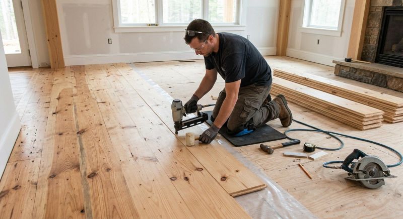 Pine Floor Installation in Jersey City, NJ